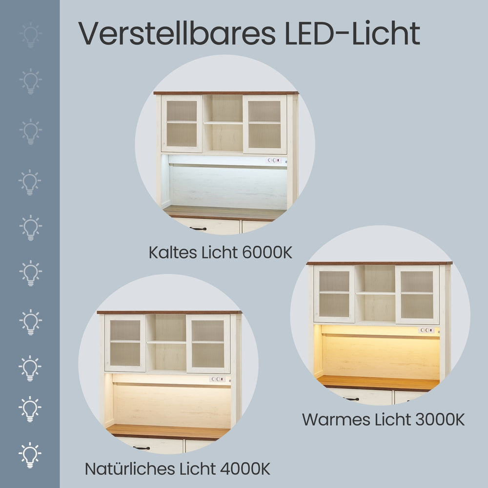 Sideboard, Küchenschrank, mit Leuchten