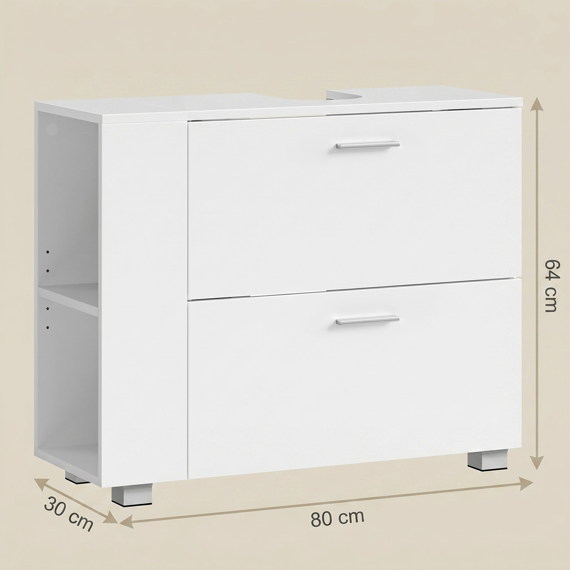 Waschbeckenunterschrank, offene Fächer, Badschrank