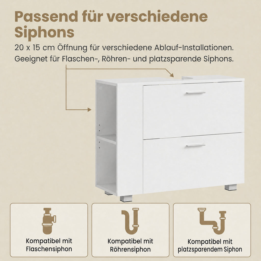 Waschbeckenunterschrank, offene Fächer, Badschrank