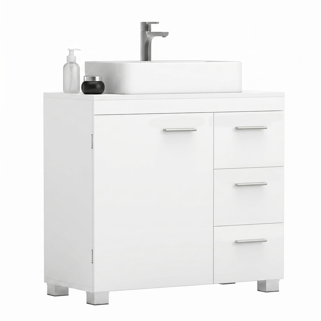 Waschbeckenunterschrank, Badezimmerschrank, 3 große Schubladen