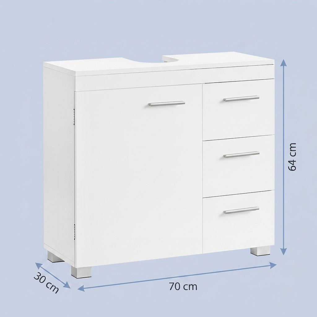 Waschbeckenunterschrank, Badezimmerschrank, 3 große Schubladen