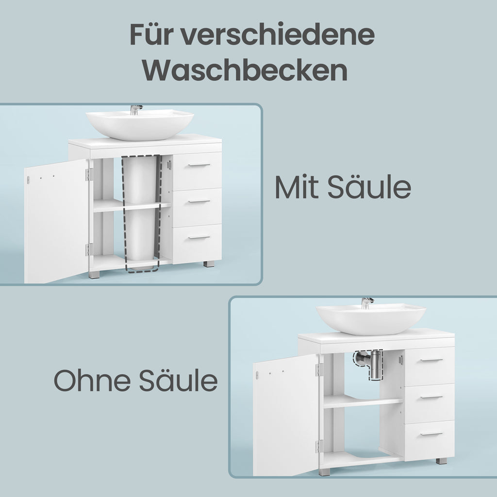 Waschbeckenunterschrank, Badezimmerschrank, 3 große Schubladen