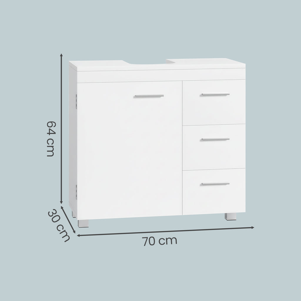 Waschbeckenunterschrank, Badezimmerschrank, 3 große Schubladen