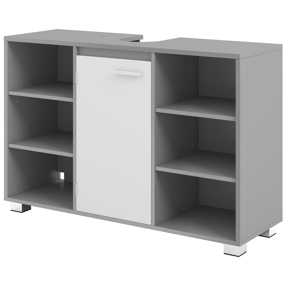 Badezimmerschrank, Waschbeckenunterschrank, mit verstellbaren Ablagen und Füßen