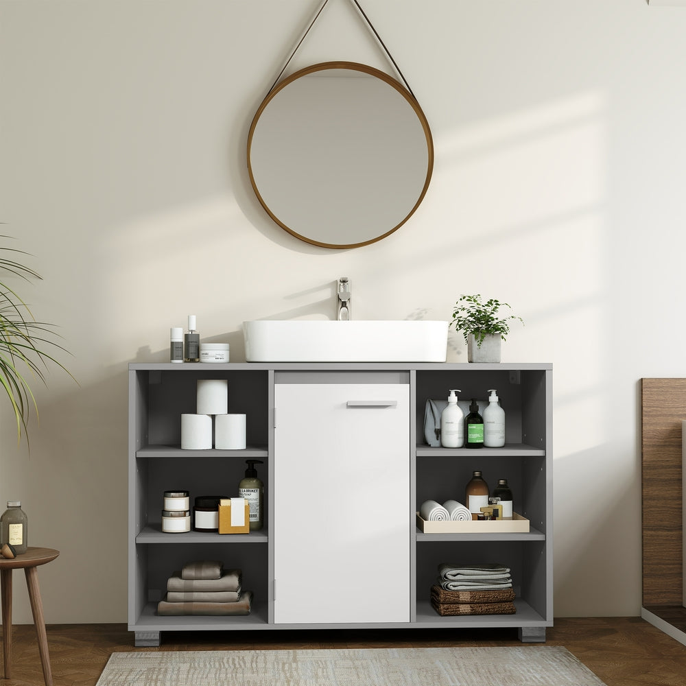 Badezimmerschrank, Waschbeckenunterschrank, mit verstellbaren Ablagen und Füßen