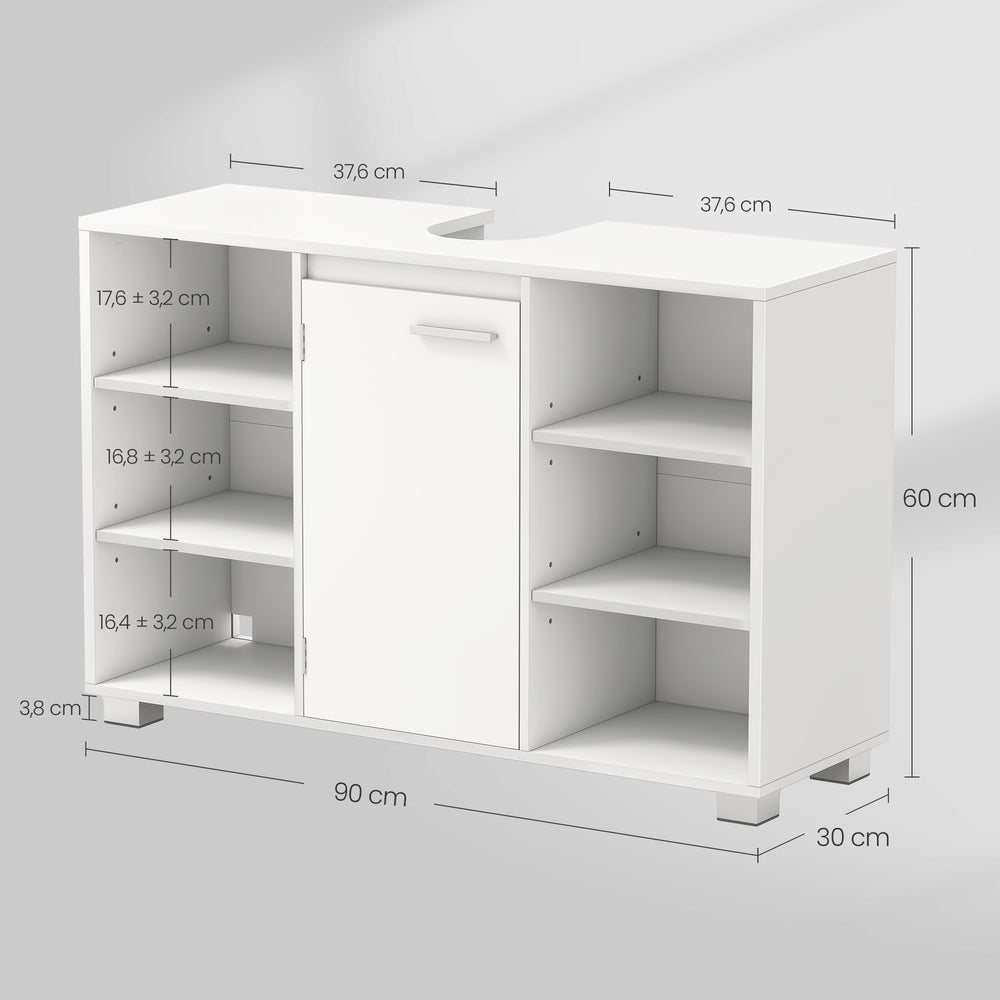 Badezimmerschrank, Waschbeckenunterschrank, mit verstellbaren Ablagen und Füßen