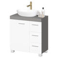 Badezimmerschrank, 30 x 60 x 64 cm, Waschbeckenunterschrank mit Füßen