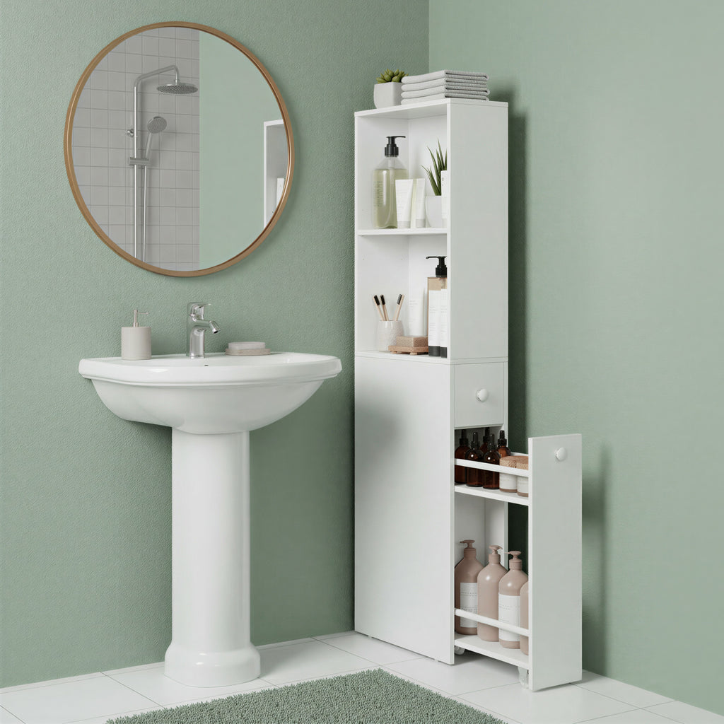 Badezimmschrank hoch, Hochschrank, Badschrank schmal