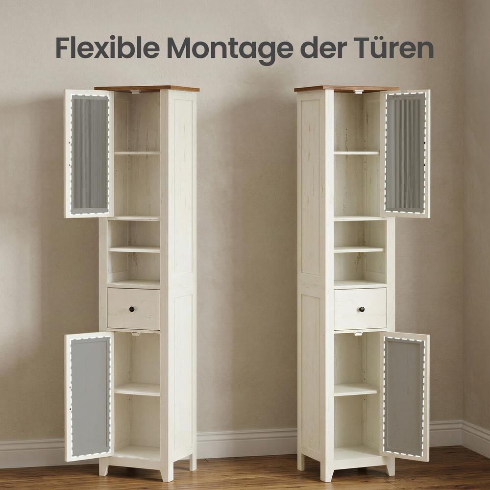 Badezimmerschrank im Landhausstil, Badschrank schmal, Badmöbel