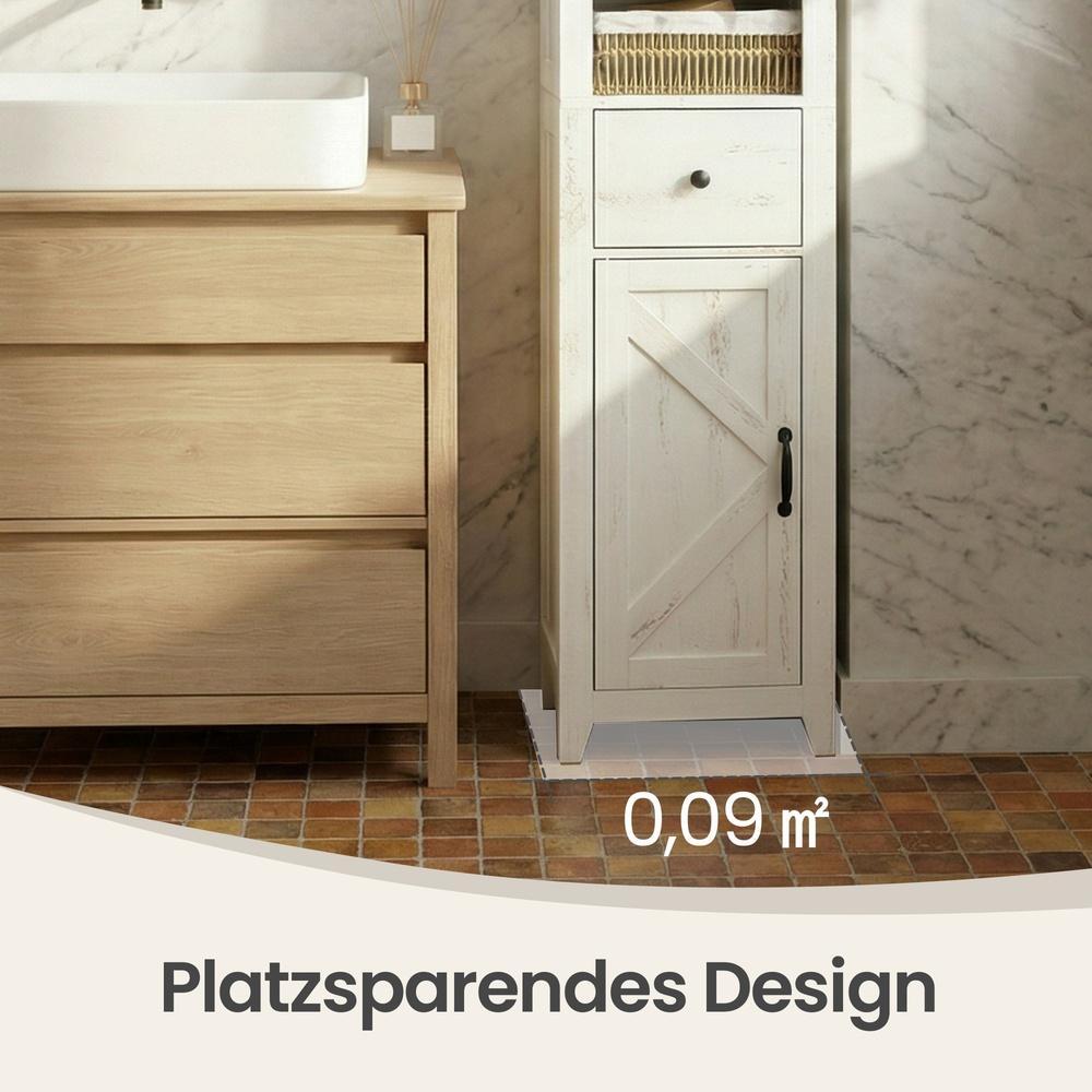 Badezimmerschrank im Landhausstil, Badschrank schmal, Badmöbel