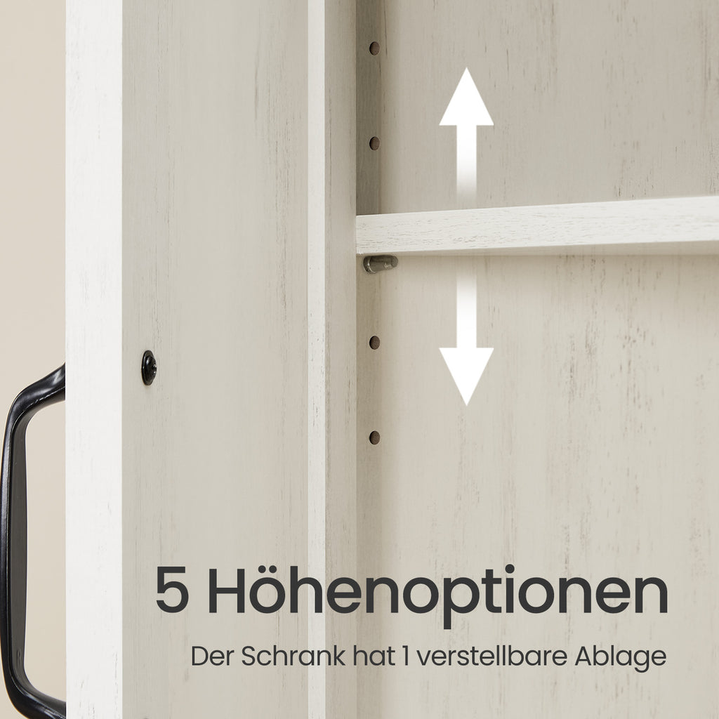 Badezimmerschrank mit verstellbarem Regal und 4 Schubladen, Aufbewahrungsschrank für Bad, mit Türen