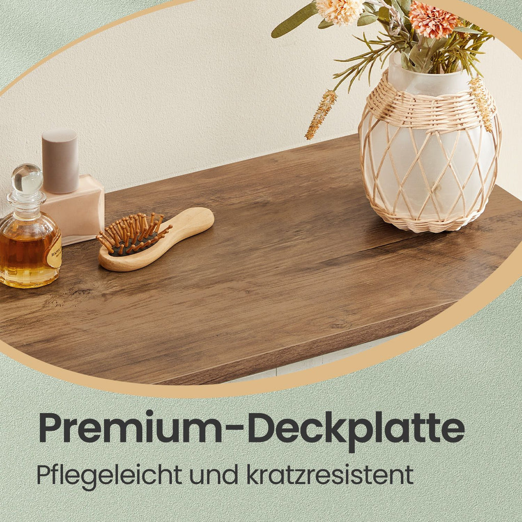 Badezimmerschrank mit verstellbarem Regal und 4 Schubladen, Aufbewahrungsschrank für Bad, mit Türen