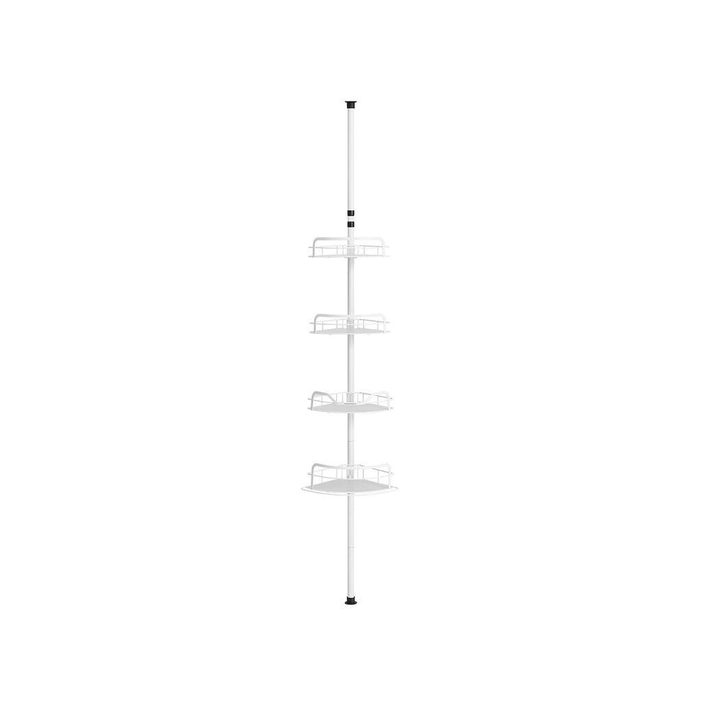 Duschregal Gesamthöhe 80-323 cm mit 4 Ebenen wolkenweiß