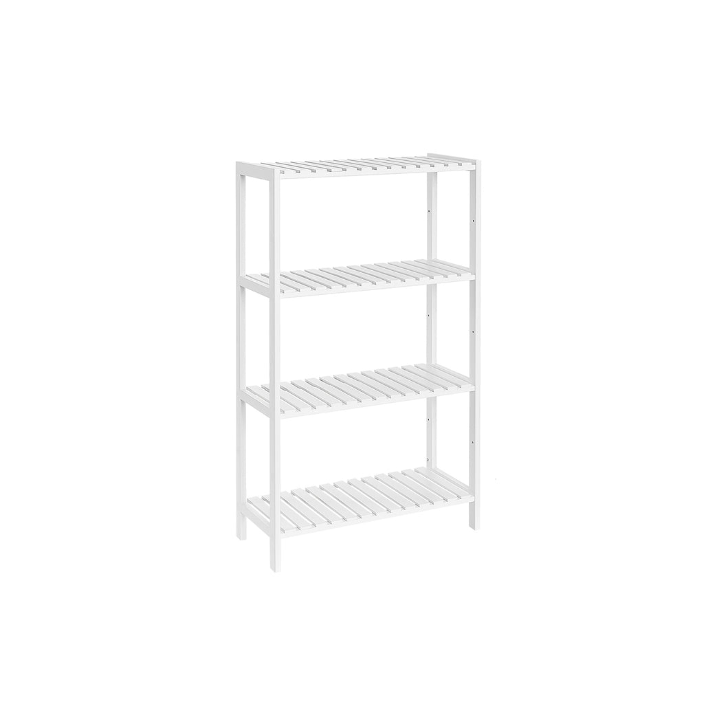 Badezimmerregal aus Bambus 26 x 60 x 100 cm weiß