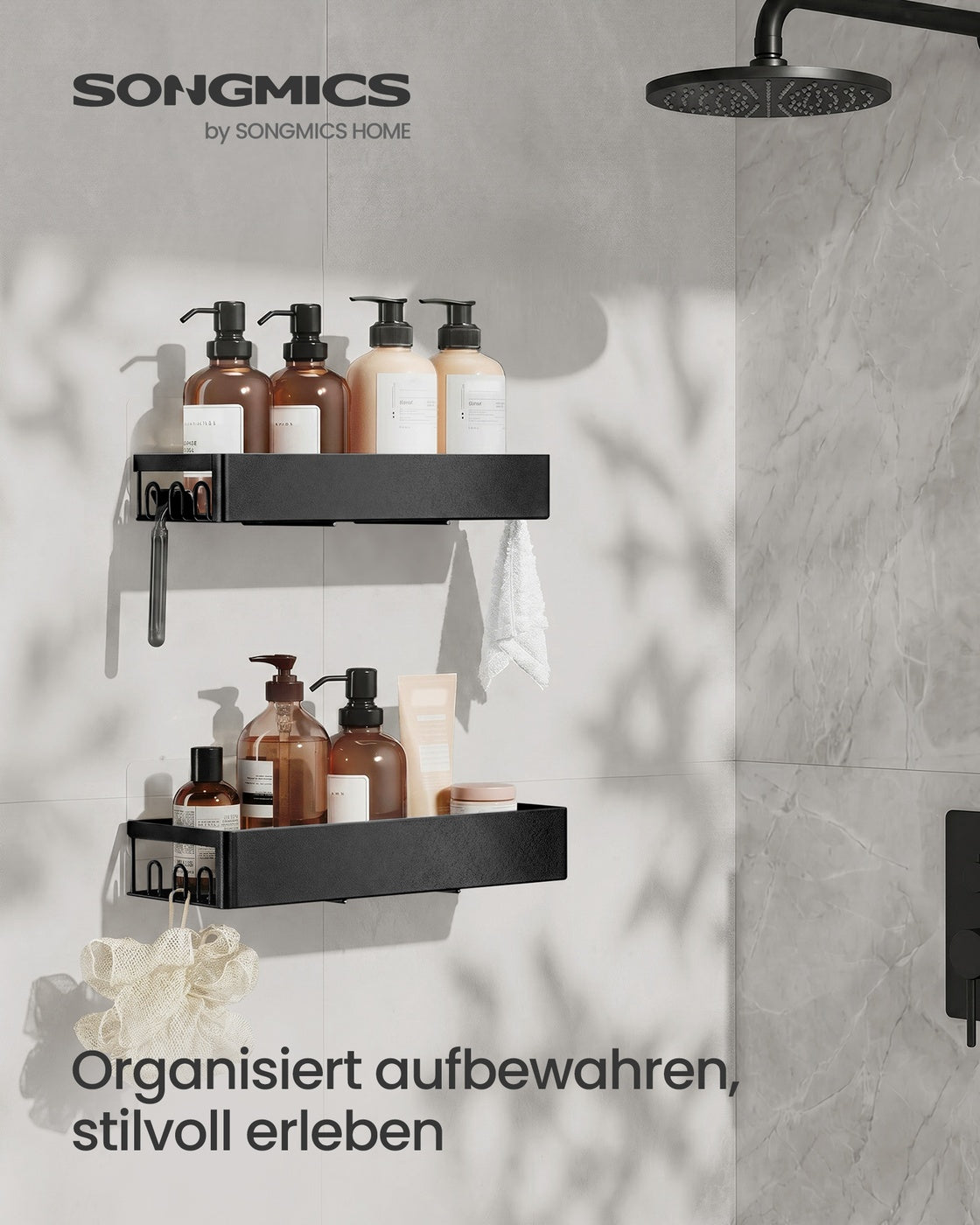 Duschregal, Badablage ohne Bohren, rostfreier Stahl