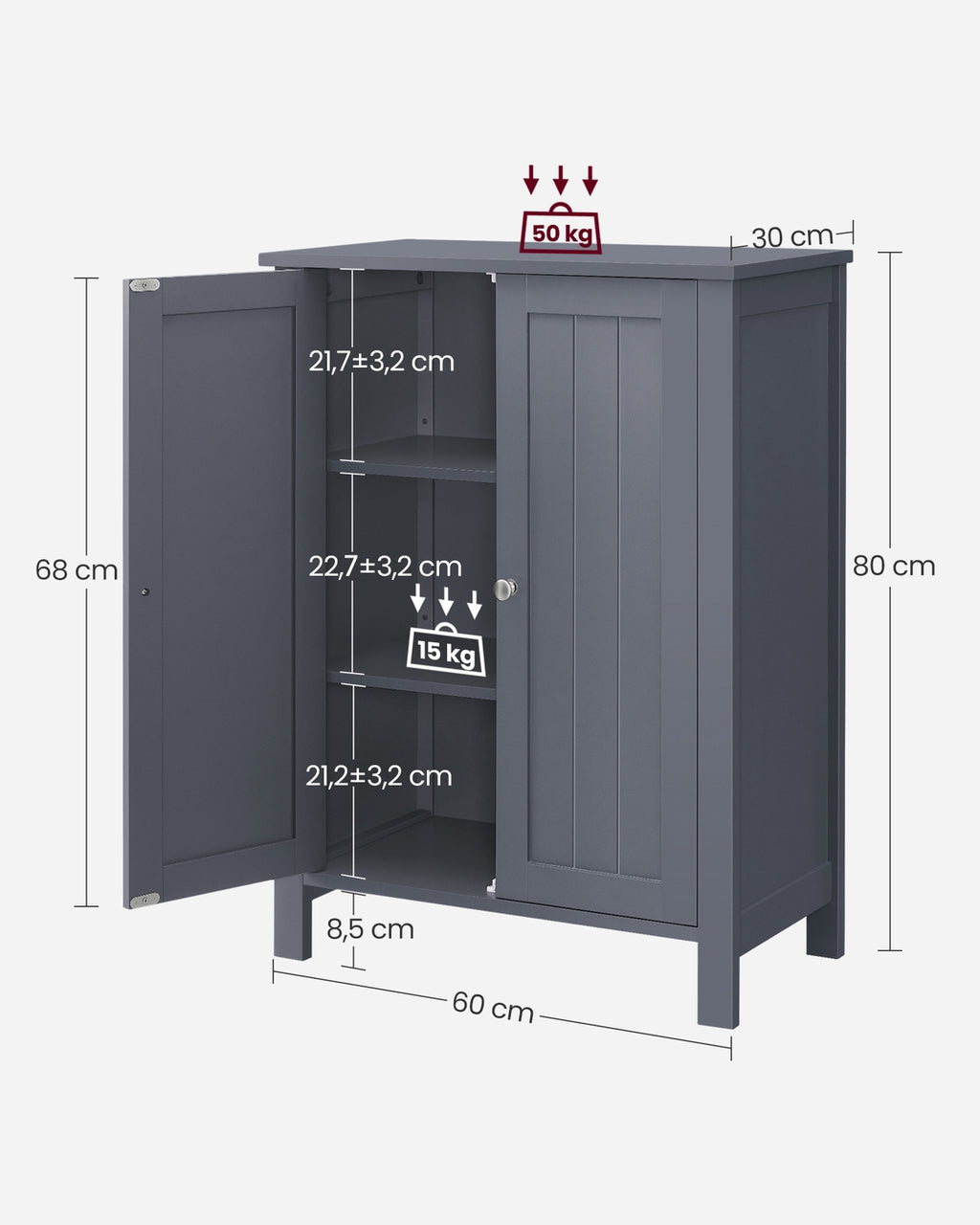Badezimmerschrank Grau