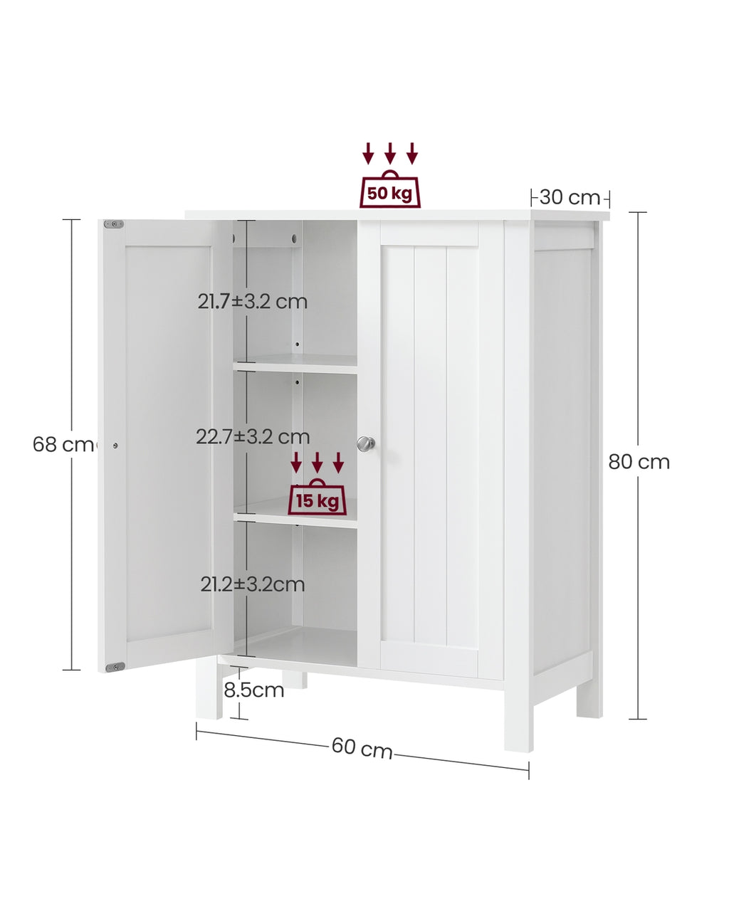 Badezimmerschrank mit Doppeltür