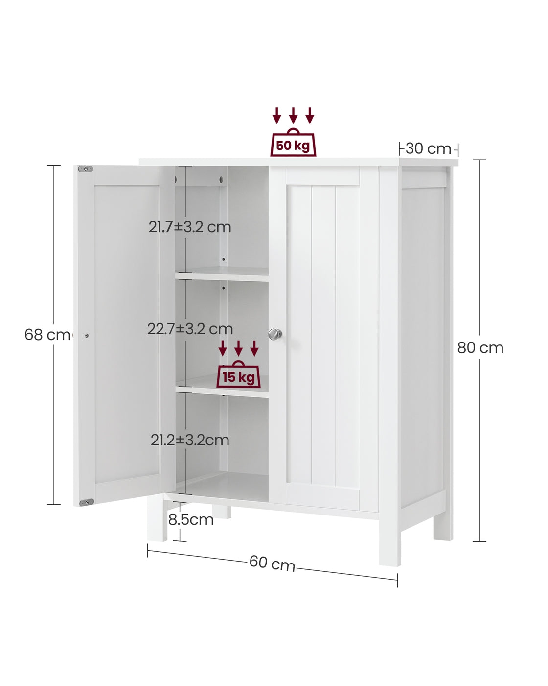 Badezimmerschrank mit Doppeltür