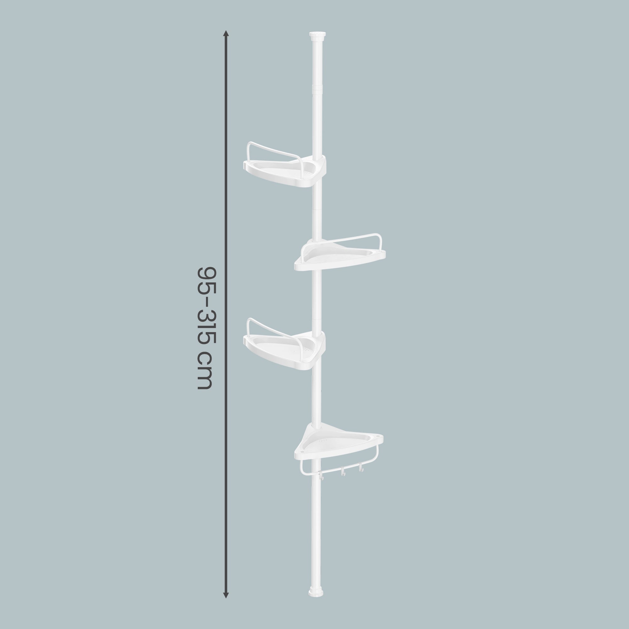 Duschregal 85-305 cm Weiß