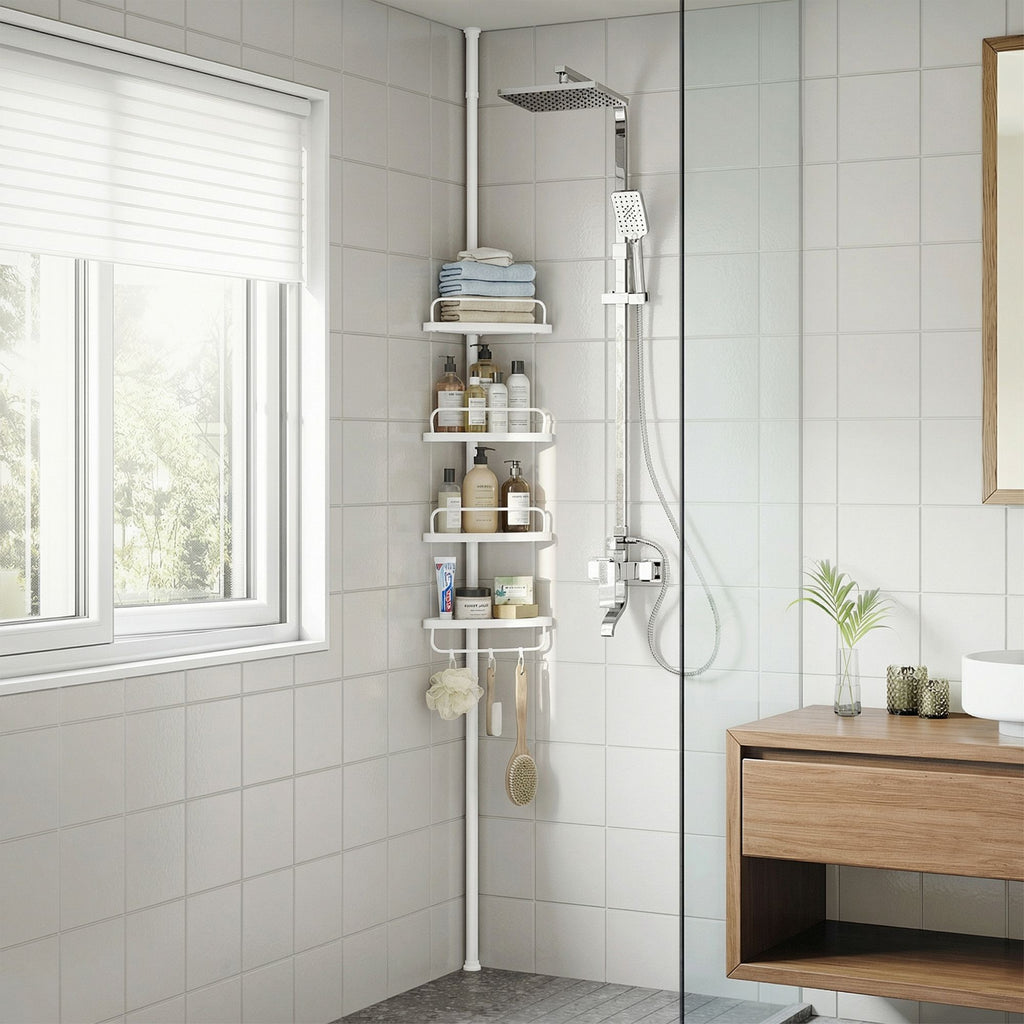 Duschregal 85-305 cm Weiß