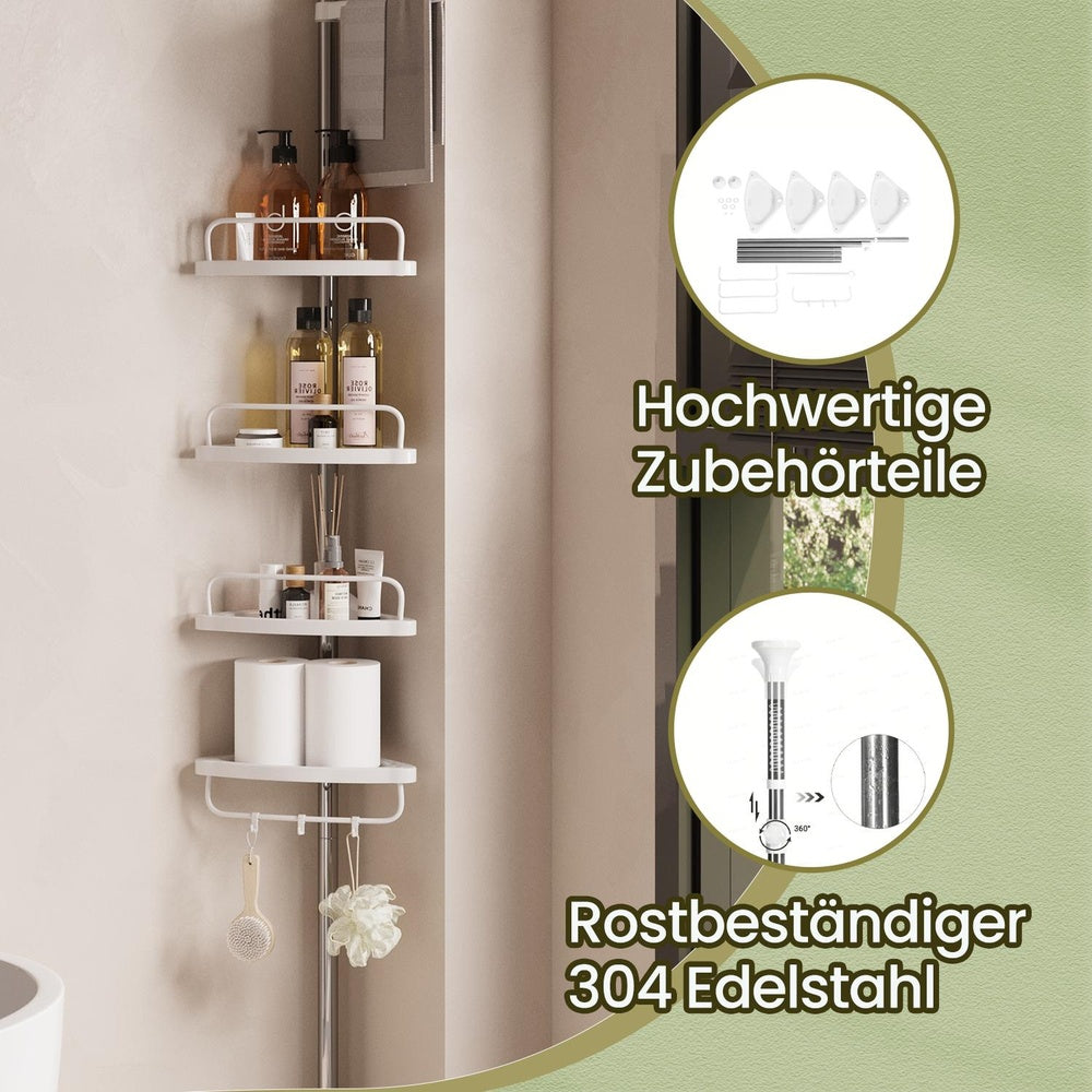 Duschregal höhenverstellbar, Eckregal fürs Badezimmer, Badregal