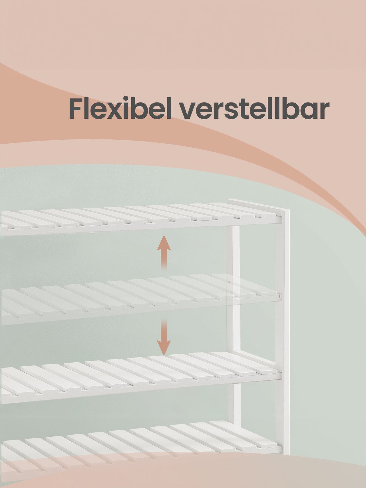 4-stöckiges Bambusregal, Aufbewahrungsregal, vielseitige