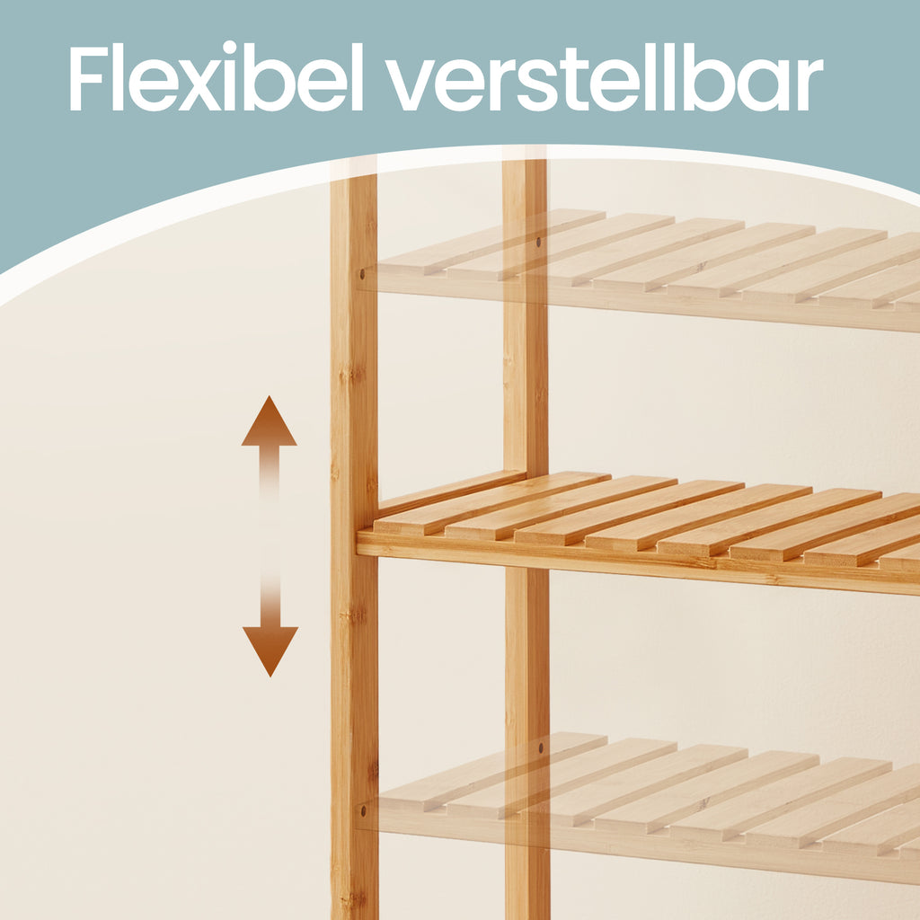 Schuhregal aus Bamboo, 6 Ebenen, Pflanzenständer