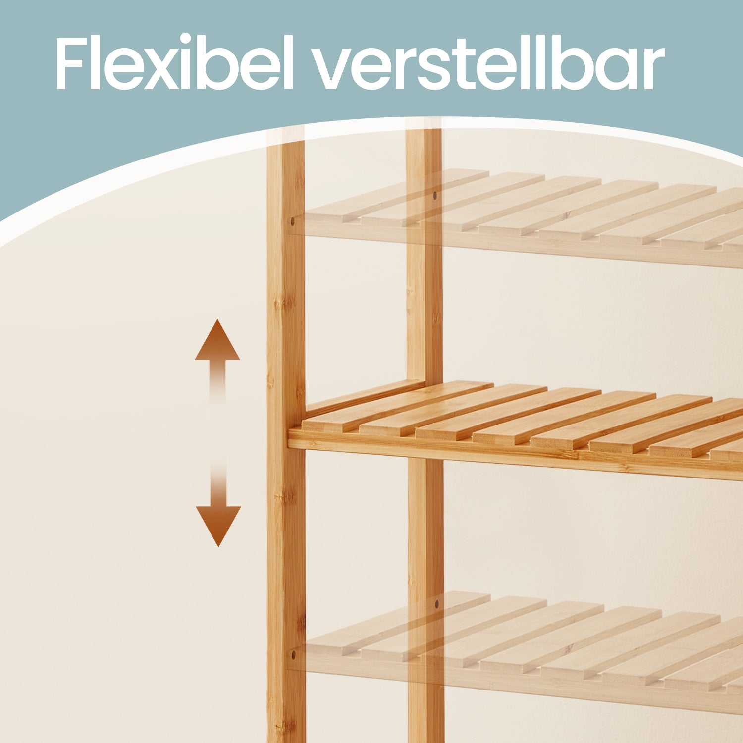 Schuhregal aus Bamboo, 6 Ebenen, Pflanzenständer