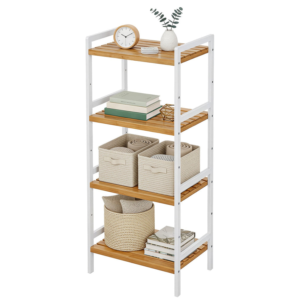 Bücherregal mit 4 Ablagen, Standregal für Wohnzimmer, Küche