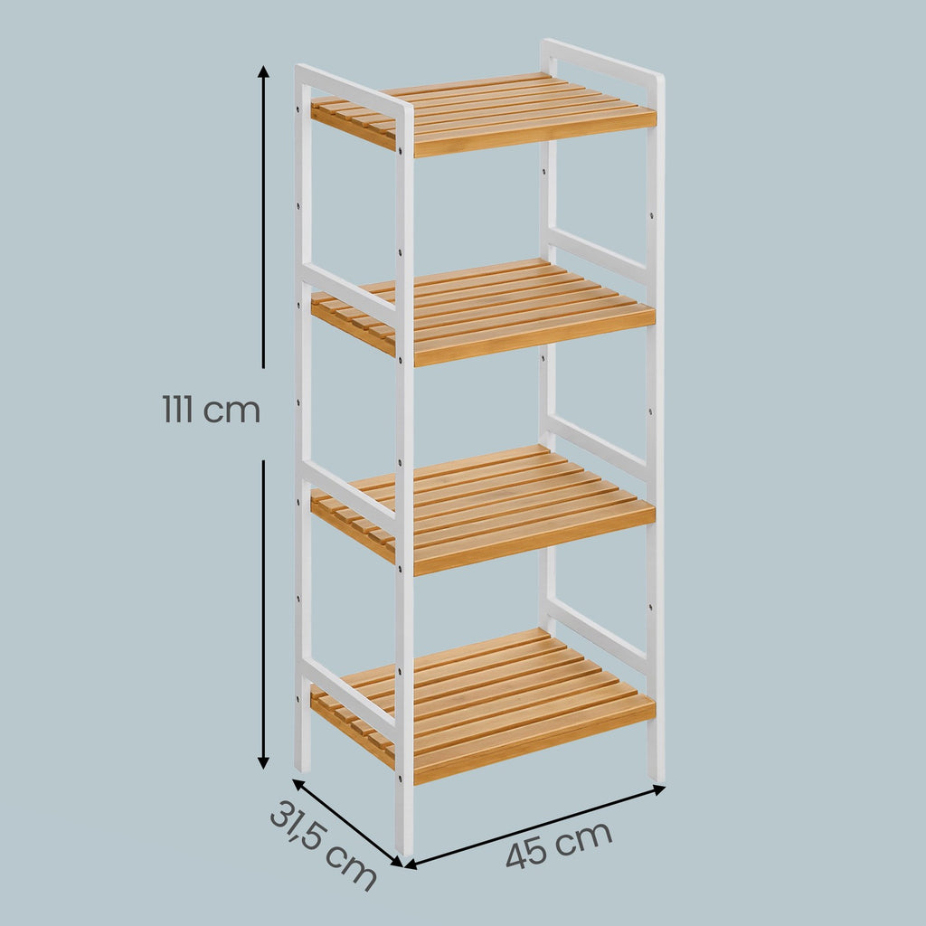 Bücherregal mit 4 Ablagen, Standregal für Wohnzimmer, Küche