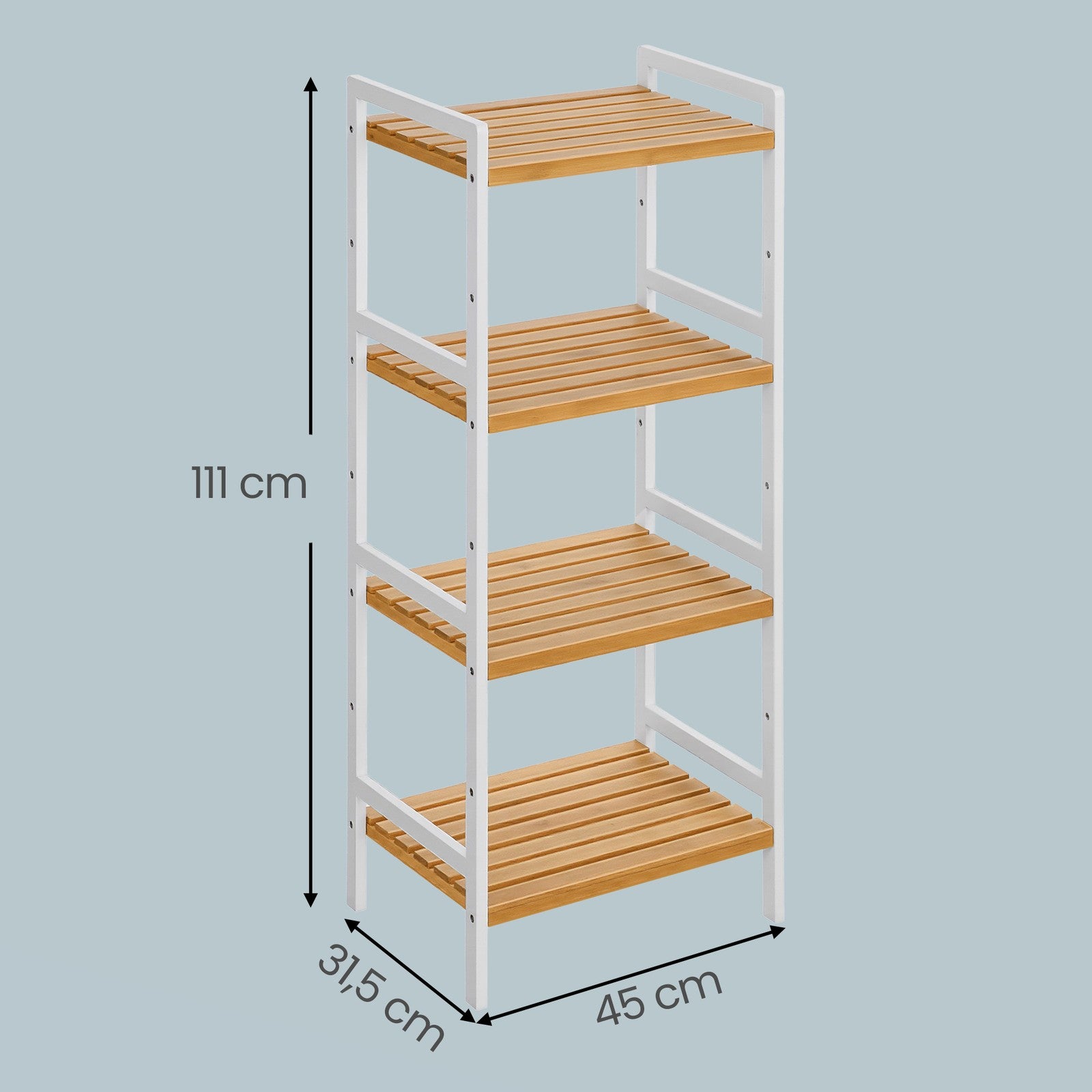 Bücherregal mit 4 Ablagen, Standregal für Wohnzimmer, Küche
