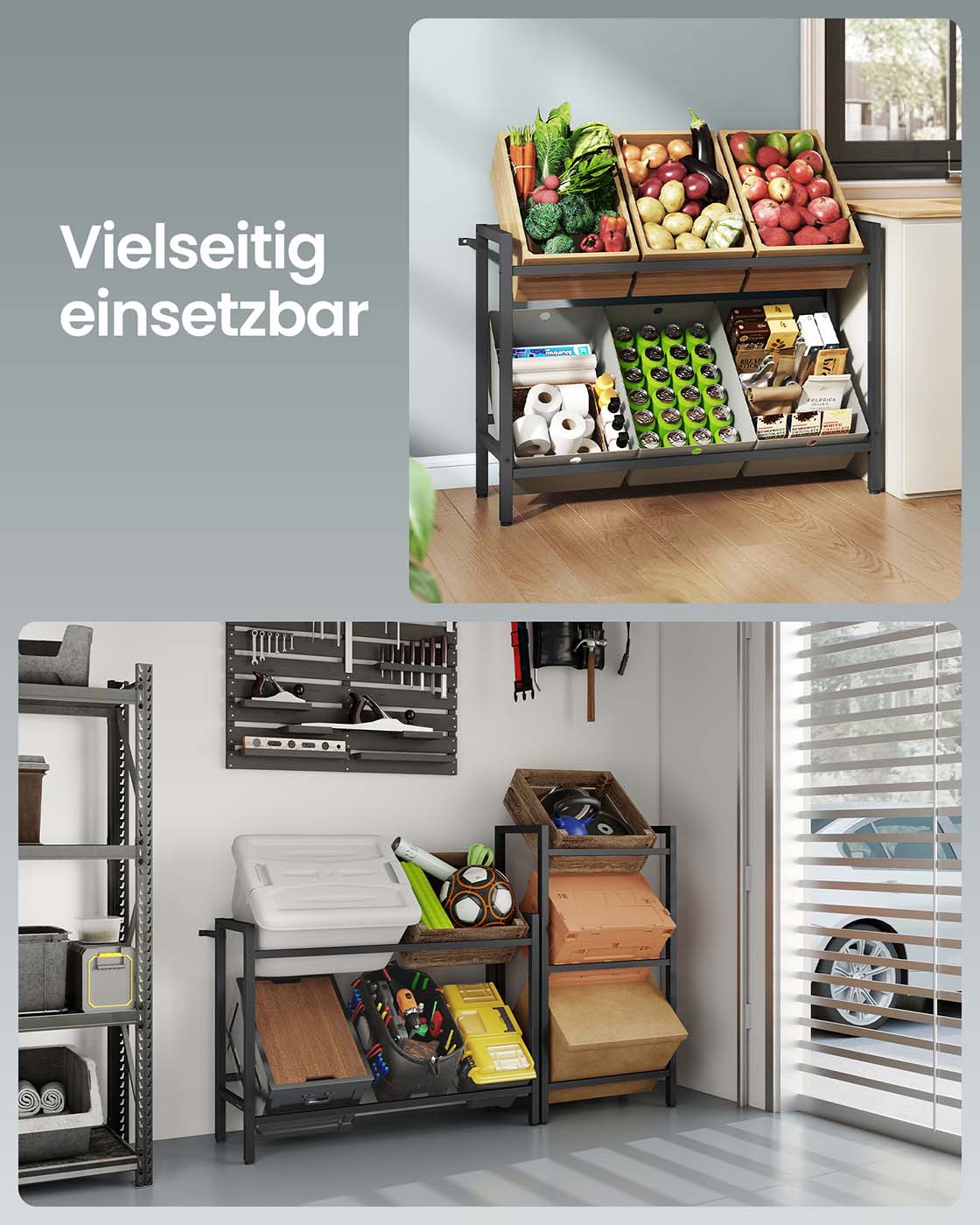Getränkekistenregal 2 Ebenen für 6 Kisten