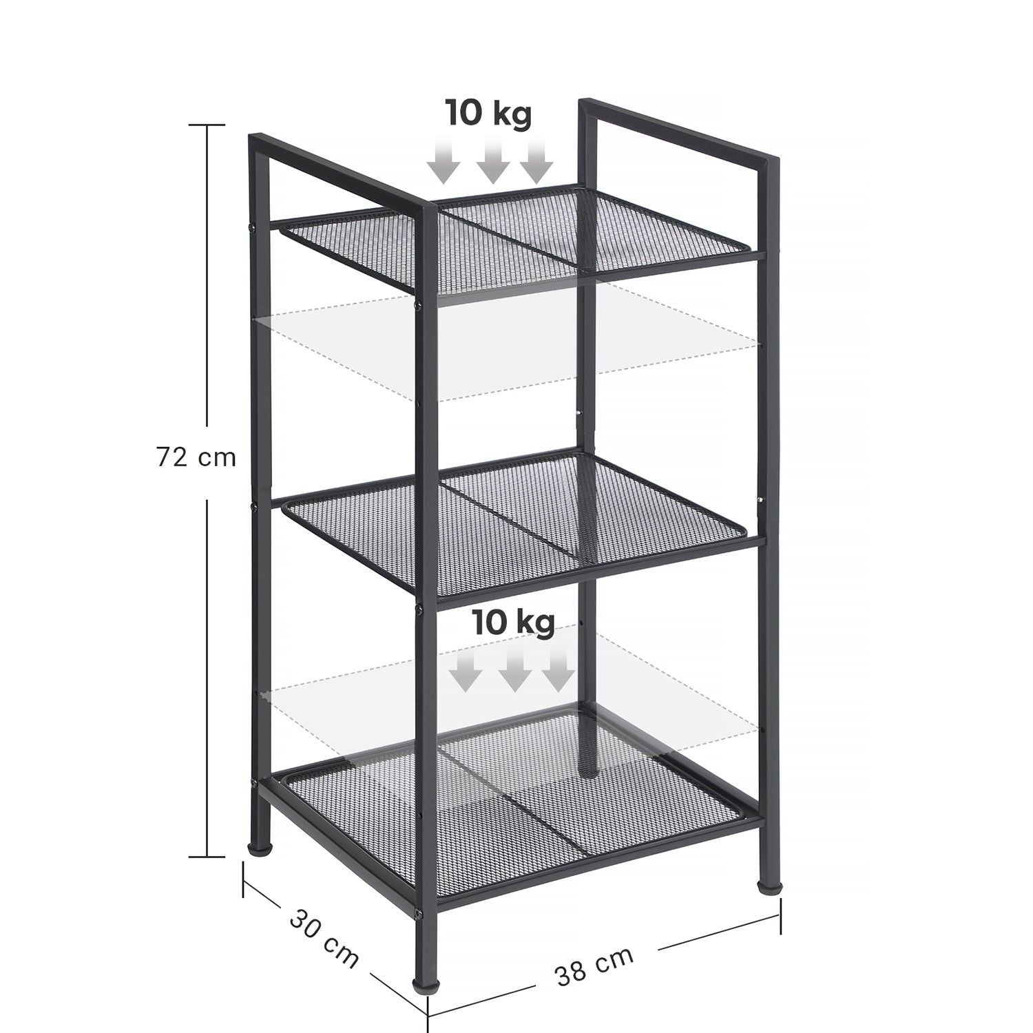 Standregal aus Metall mit 3 Ebenen