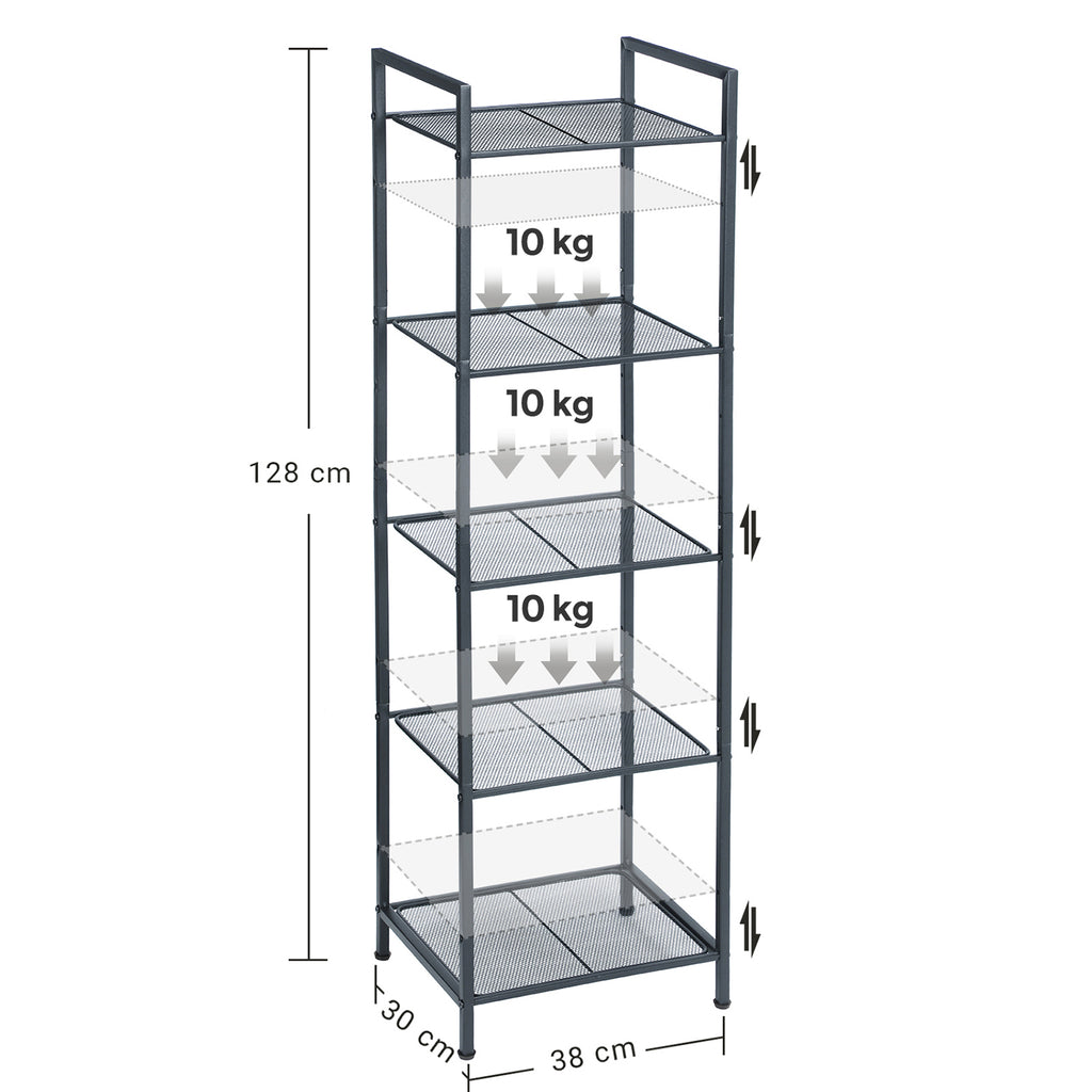 Standregal aus Metall mit 5 Ebenen