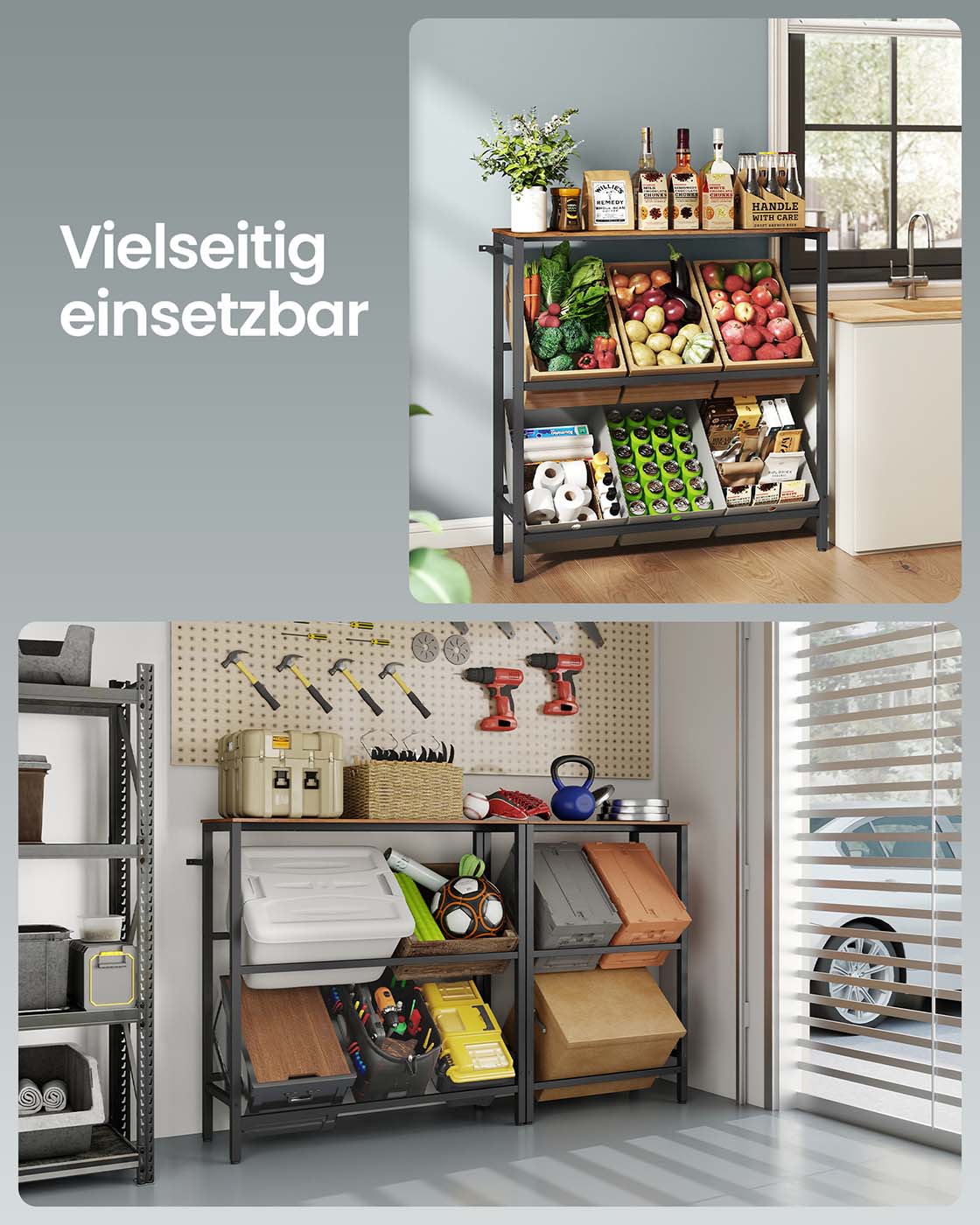 Getränkekistenregal 2 Ebenen für 6 Kisten