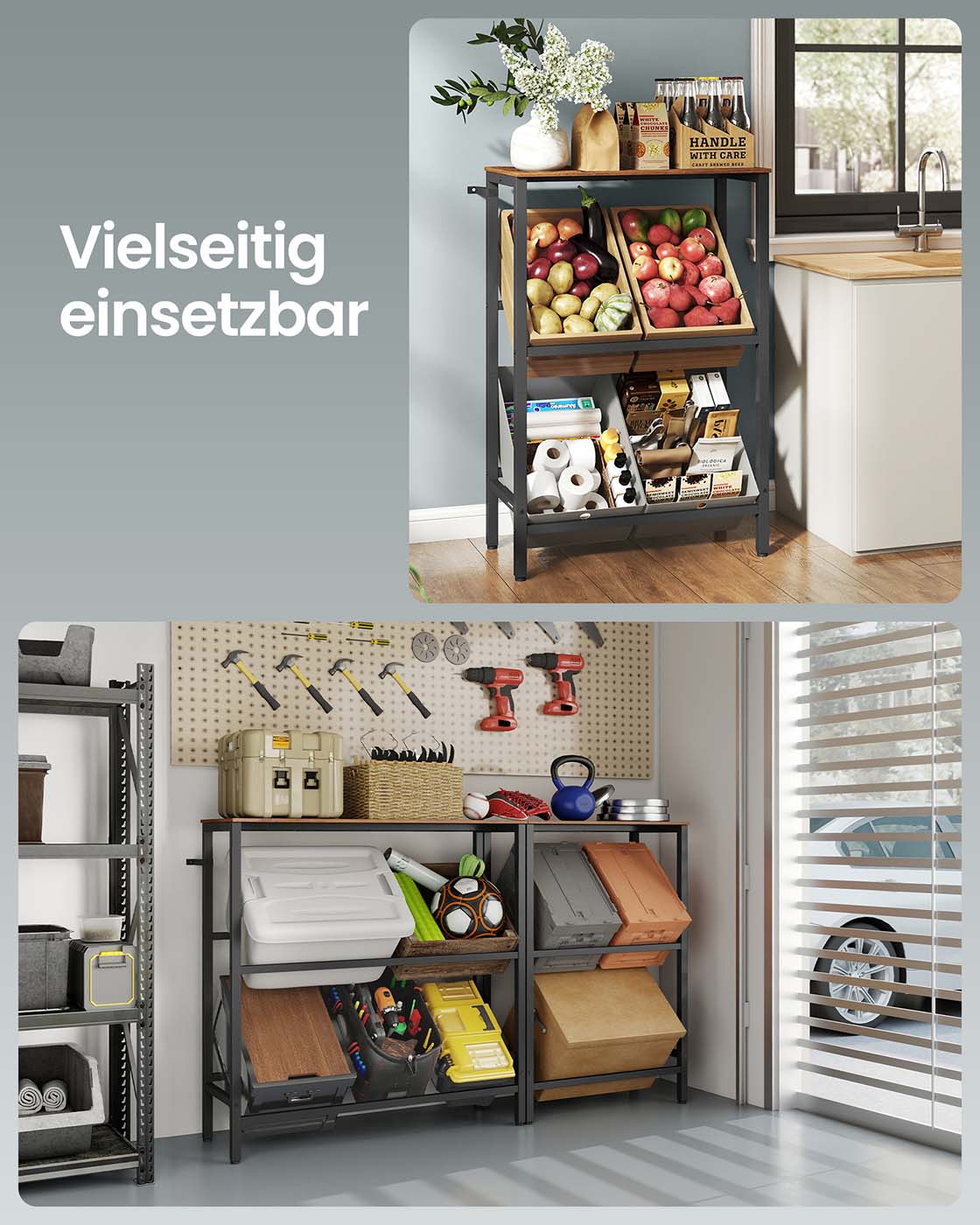 Getränkekistenregal 2 Ebenen für 4 Kisten