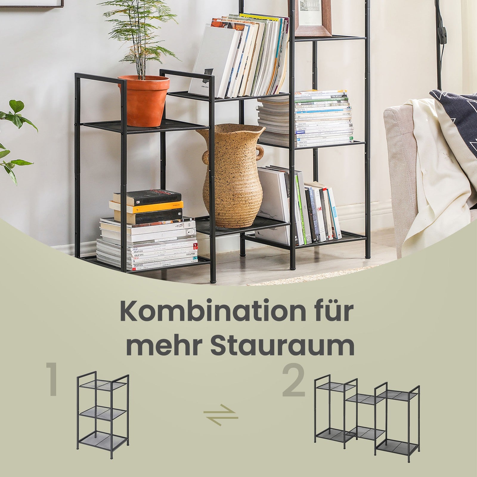 Badezimmerregal aus Metall, Küchenregal, 3 Ebenen