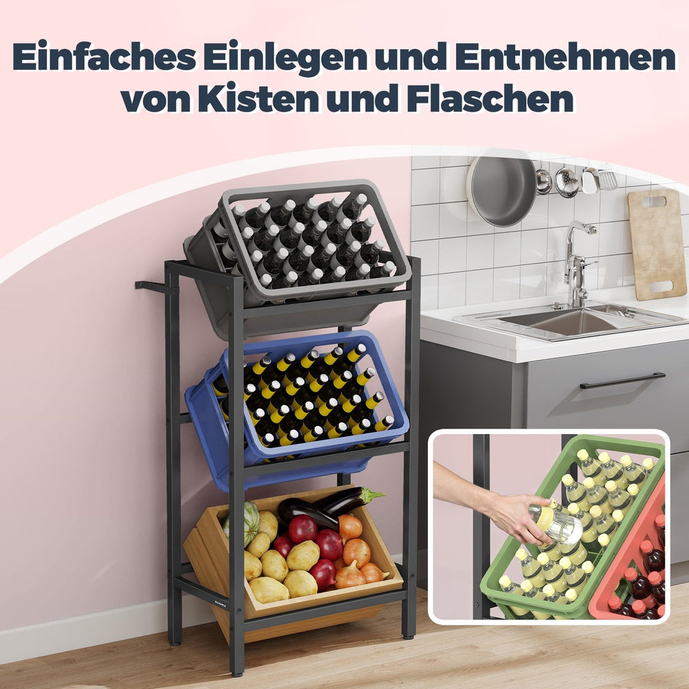 Getränkekistenregal, 3 Ebenen, für 3 Kisten