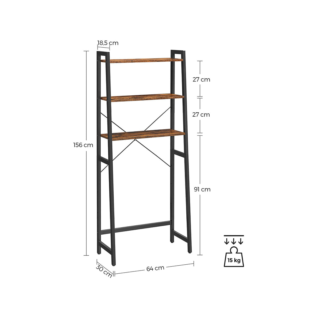 Industriestil Toilettenregal mit 3 Ebenen