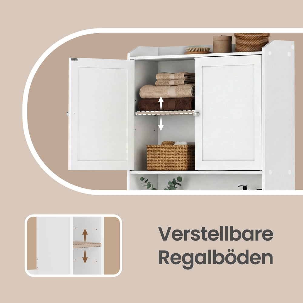 WC-Regal mit verstellbaren Ablagen, platzsparendes Badezimmerregal für Toilette, modern
