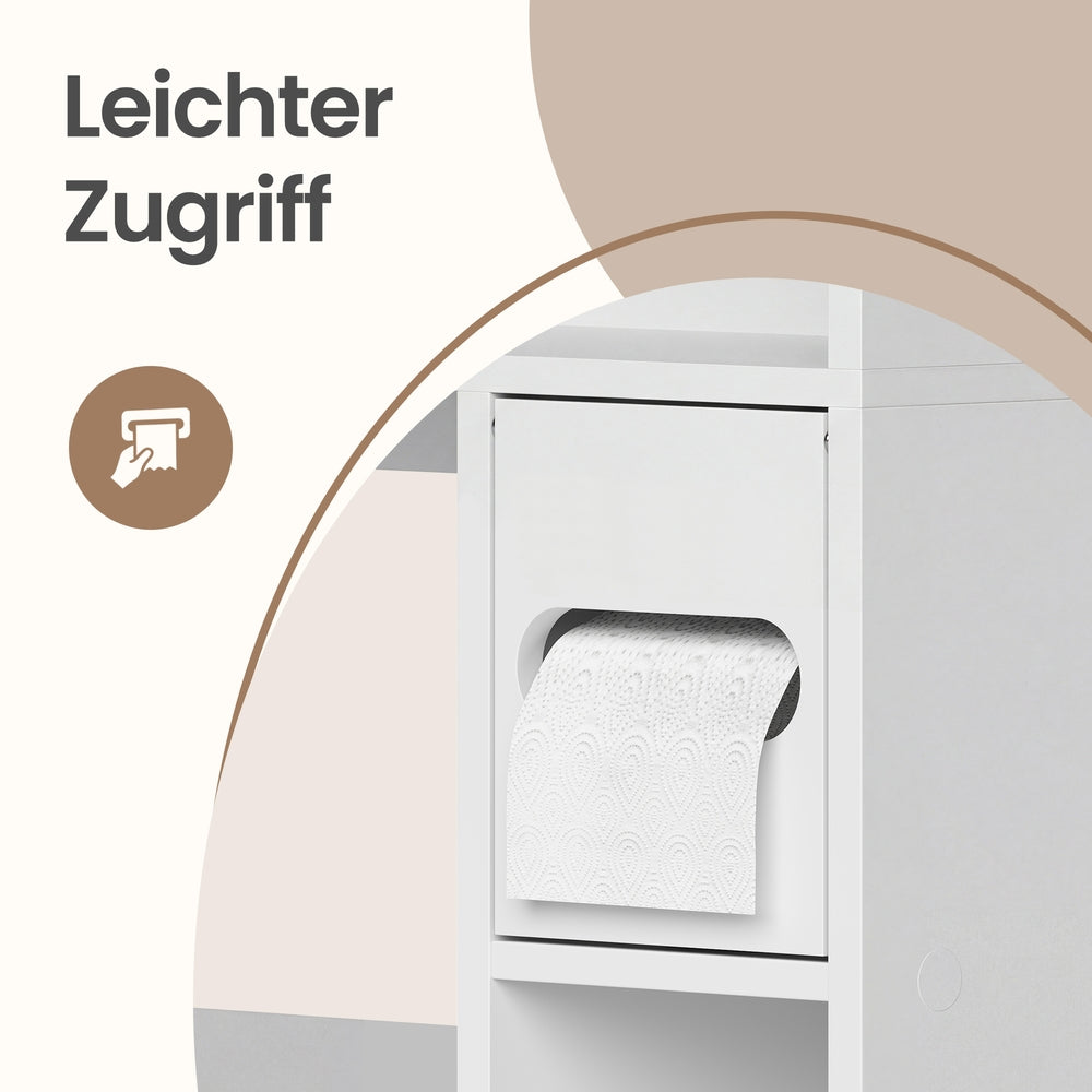 WC-Regal mit verstellbaren Ablagen, platzsparendes Badezimmerregal für Toilette, modern