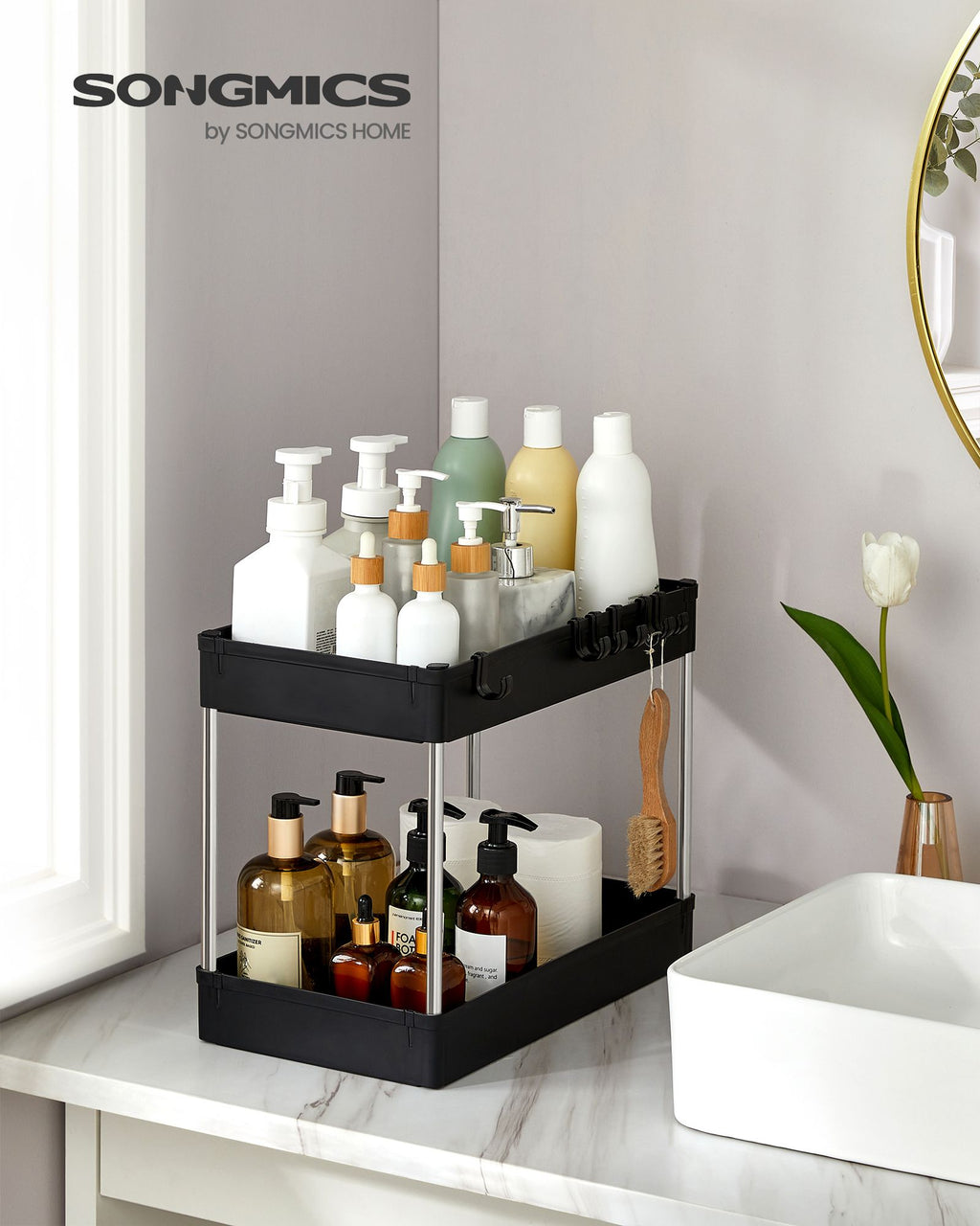 Spülschrank-Organizer 2 Ebenen schwarz