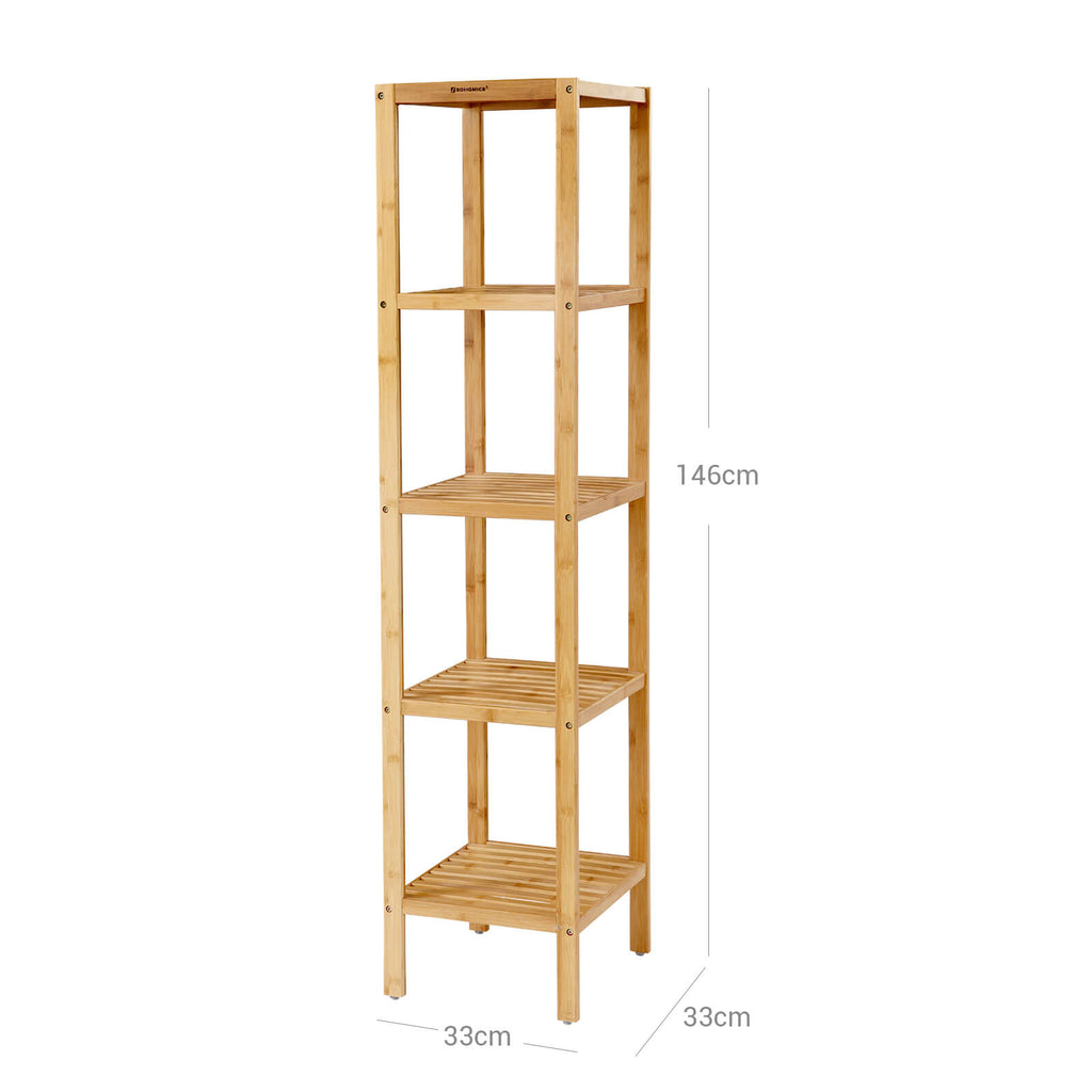 Bambus 5 Ablagen 33 x 33 x 146 cm schmal