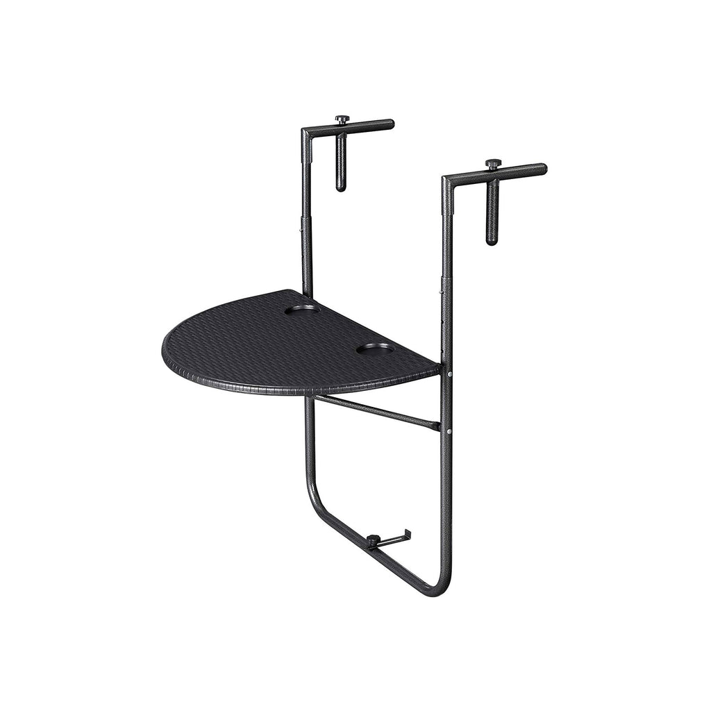Balkonhängetisch Polyrattan Schwarz