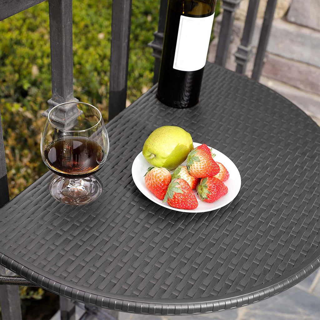 Balkonhängetisch Polyrattan Schwarz