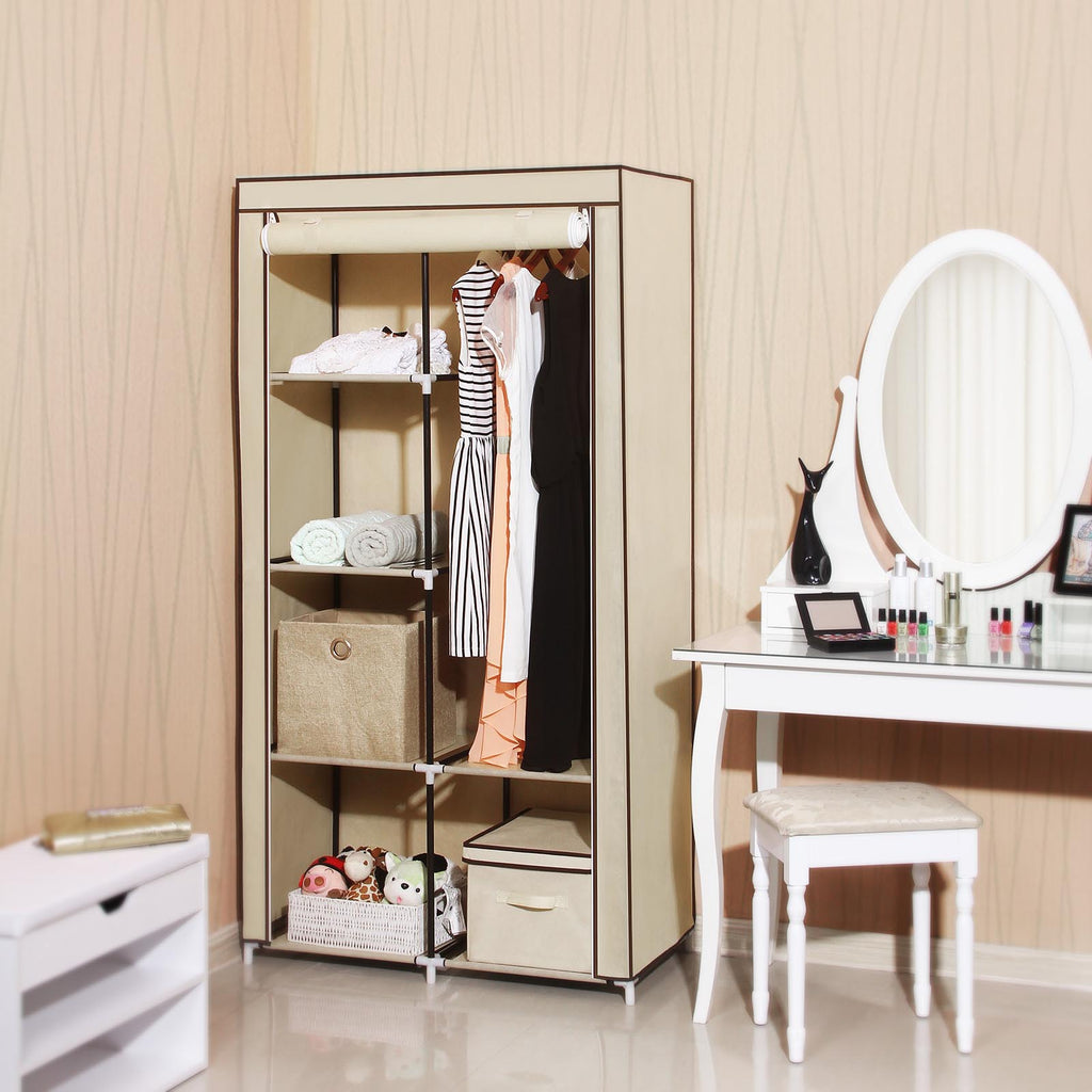Stoffschrank mit Rolltür Beige