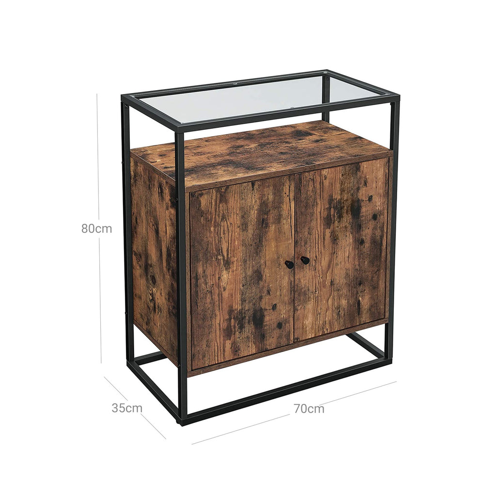 Beistellschrank mit Glasoberfläche