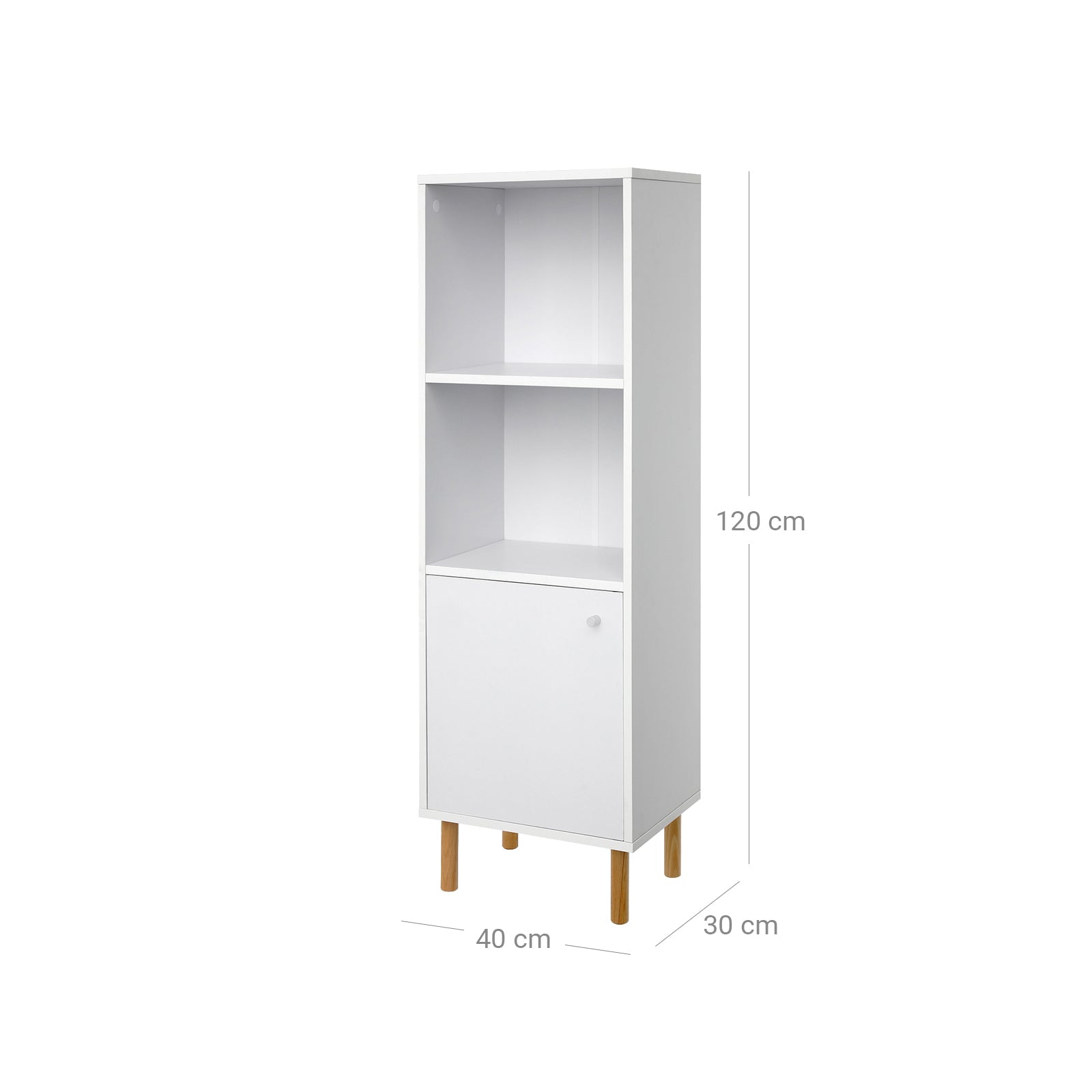 Schmaler Bücherschrank Weiß
