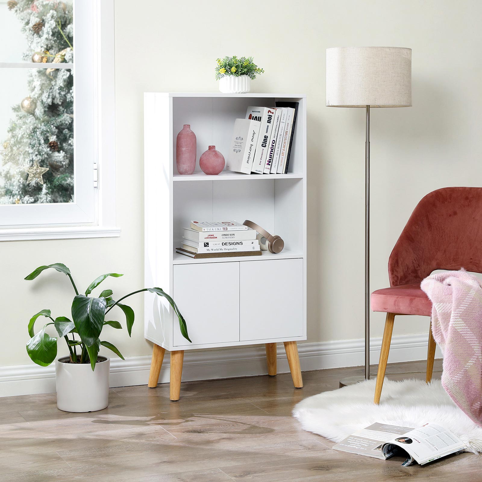 Bücherschrank skandinavisch weiß