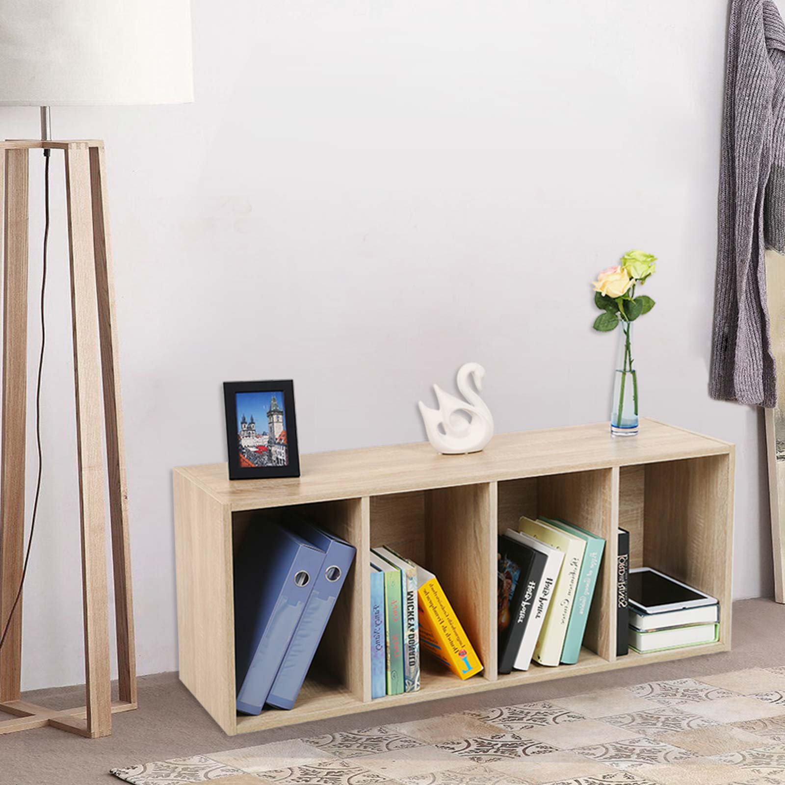 Bücherregal 4 Fachböden Holzoptik
